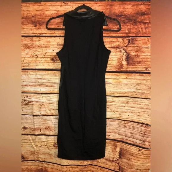 Collared Faux Leather Bodycon - Picture 9 of 15